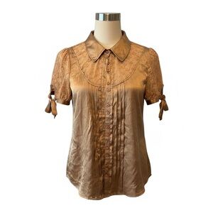 Elegant Gold Button Down Shirt for Women
